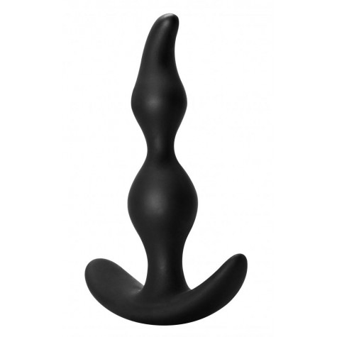 Чёрная анальная пробка Bent Anal Plug Black - 13 см.