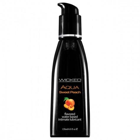 Лубрикант с ароматом спелого персика WICKED AQUA Sweet Peach - 120 мл.